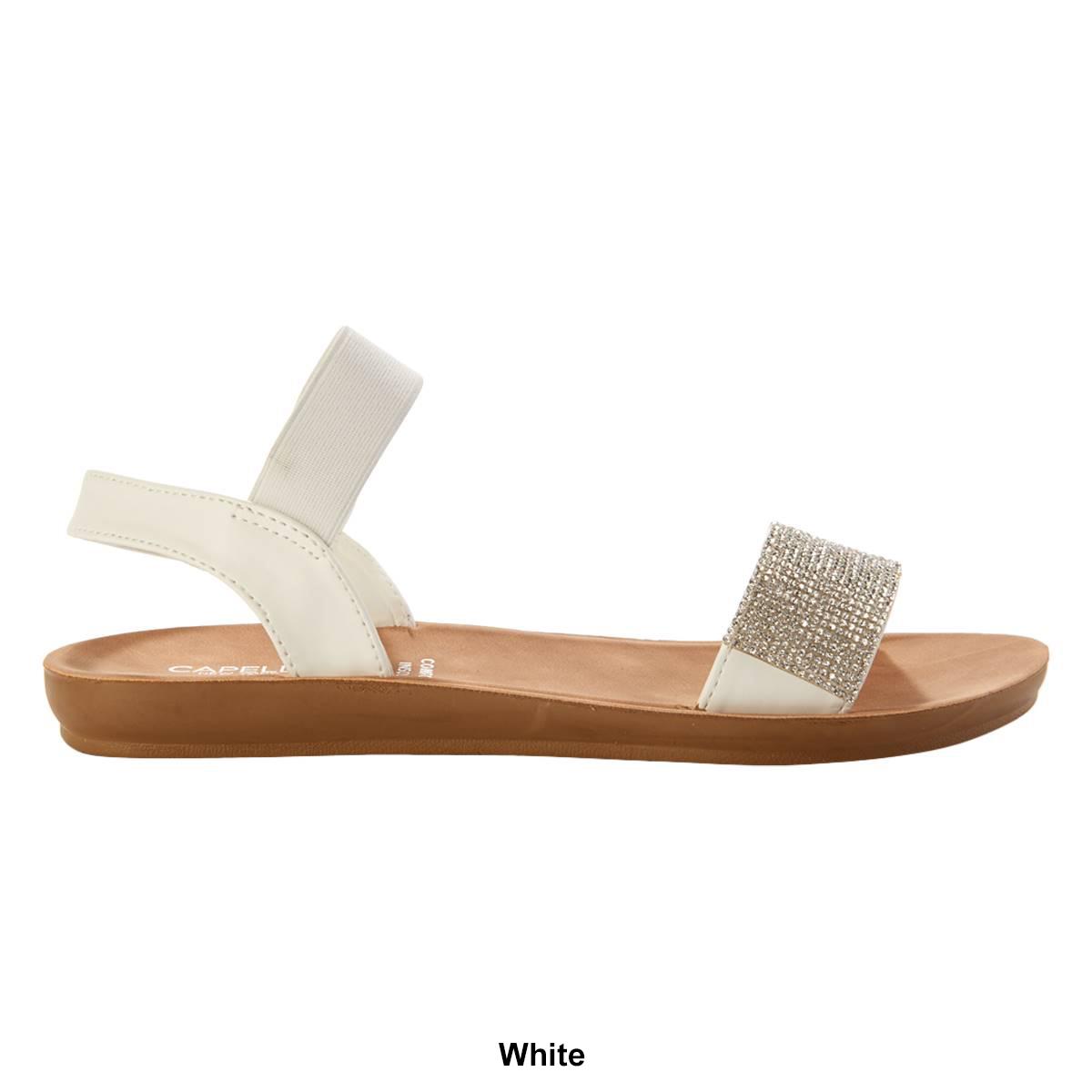 Womens Capelli New York Faux Leather Rhinestone Slingback Sandals