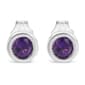 Haus of Brilliance Sterling Silver & Amethyst Stud Earrings - image 1