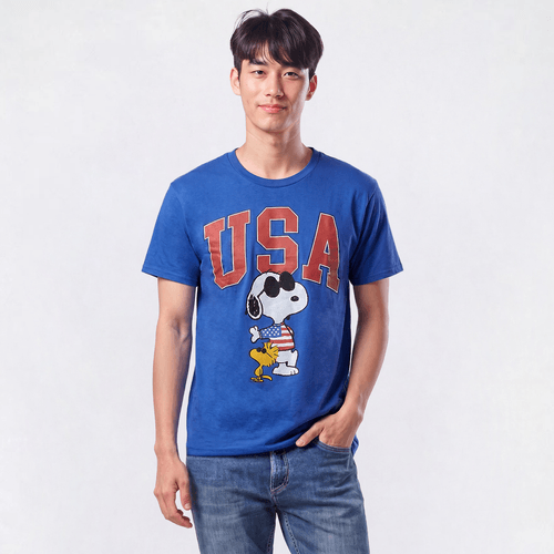 Young Mens Peanuts(tm) Snoopy USA Graphic Tee - image 