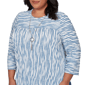 Plus Size Alfred Dunner Austin Spliced Stripe Blouse w/ Necklace - image 5