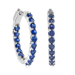 Gemstone Classics&#40;tm&#41; Created Sapphire Hoop Earrings