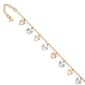 Gold Classics&#40;tm&#41; 14kt. Gold Tri-Color 9in. Heart Anklet - image 1