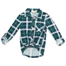 Girls &#40;7-16&#41; No Comment Button Down Top - Adored Plaid