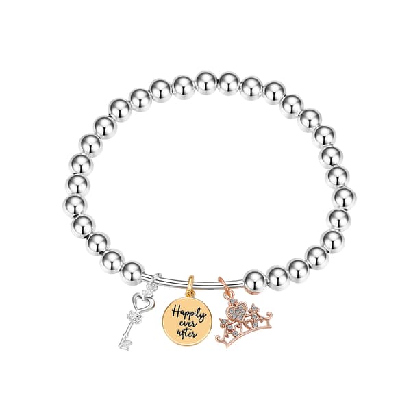 Shine Disney Princess Happily Ever After Charm Stretch Bracelet - image 
