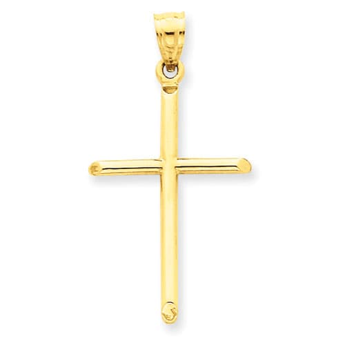Unisex Gold Classics(tm) Pressed 14kt. Gold Cross Pendant - image 