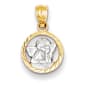Unisex Gold Classics(tm) 14kt. Yellow Gold & Rhodium Cherub Pendant - image 1