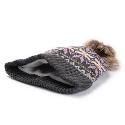 Womens MUK LUKS® Wool Blend Cuff Beanie - Grey