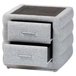 Baxton Studio Cadmus Modern Channel Tufted Fabric Nightstand