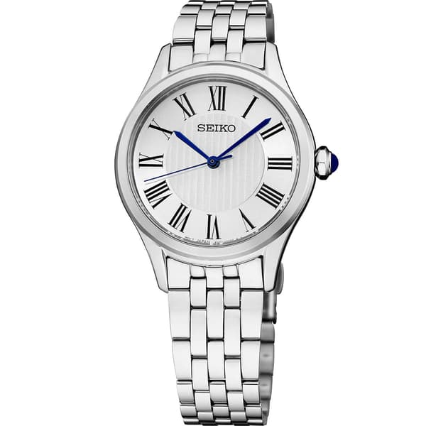 Womens Seiko Essentials Silver White Dial Quartz Watch - SUR609
