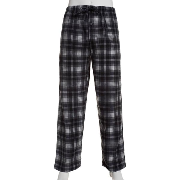 Mens Architect&#40;R&#41; Plaid Rolled Fleece Sleep Pants - Black/White