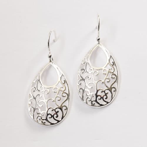 Pure 100 by Danecraft Scroll Hoop Earrings - image 