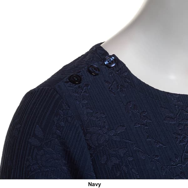 Petite Napa Valley 3/4 Sleeve Floral Shoulder Button Blouse