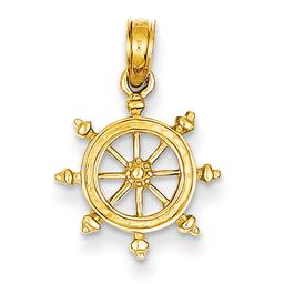 Gold Classics(tm) 14kt. Ship Wheel Pendant