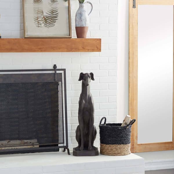 9th & Pike® Brown Polystone Greyhound Dog Sculpture