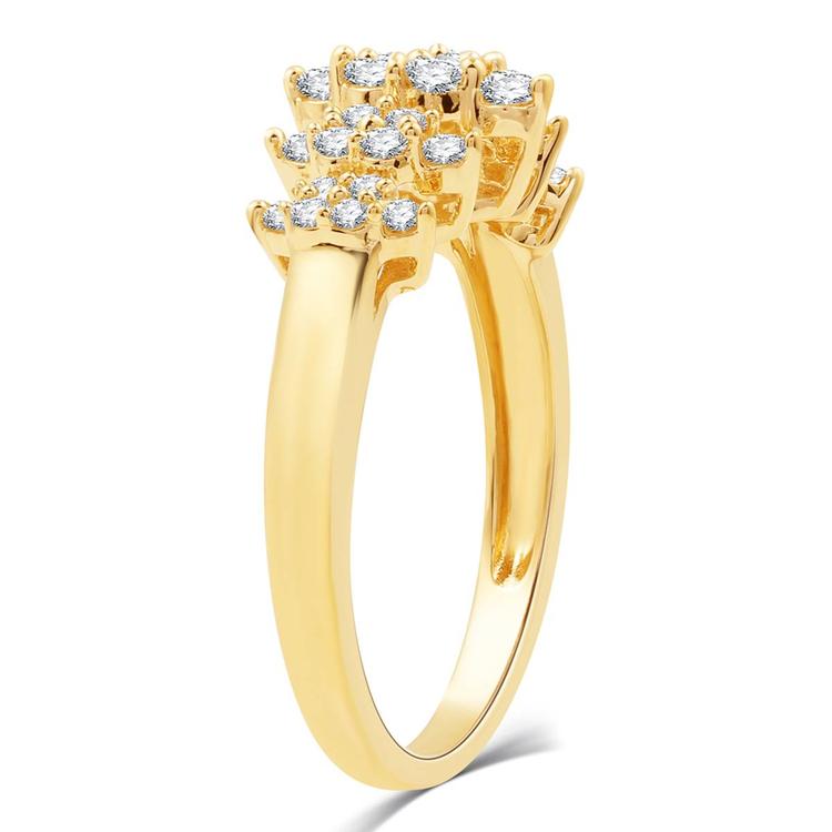 Nova Star® Gold Plated Lab Grown Diamond Cluster Statement Ring