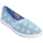 Womens Ashley Blue Floral Canvas Slip On Flats - image 2
