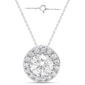 Nova Star® Sterling Silver 1ctw. Lab Grown Diamond Halo Pendant - image 2