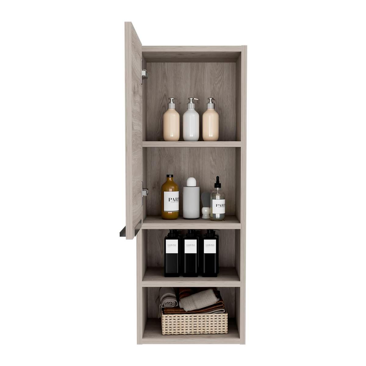 FM FURNITURE Ezra Light Grey Bathroom Cabinet