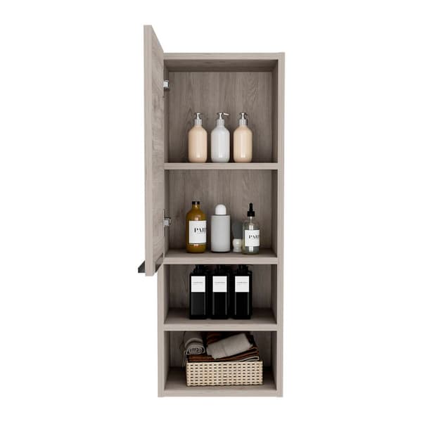 FM FURNITURE Ezra Light Grey Bathroom Cabinet