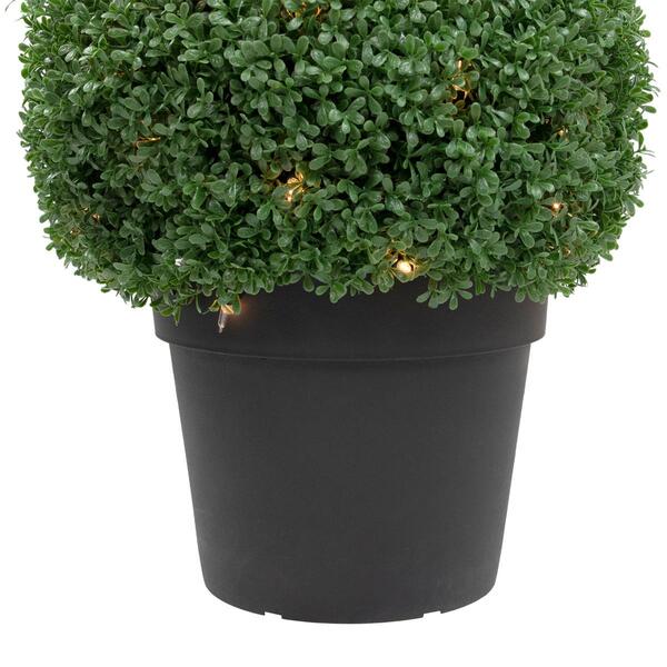 Northlight Seasonal 20in. Pre-Lit Artificial Boxwood Ball Topiary