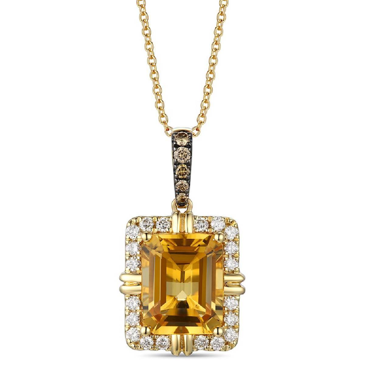 Le Vian(R) Citrine Ring Pendant with Chocolate Diamonds(R)