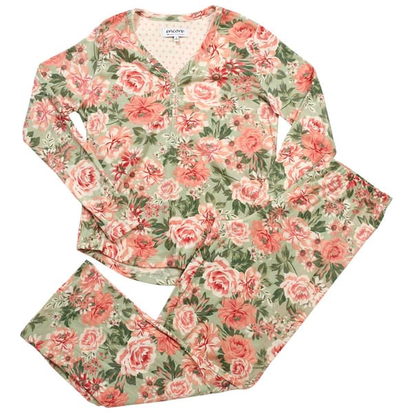 Womens Karen Neuburger Long Sleeve Forest Rose Pajama Set - image 