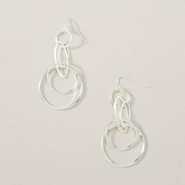 Design Collection Silver Circles Dangle Earrings