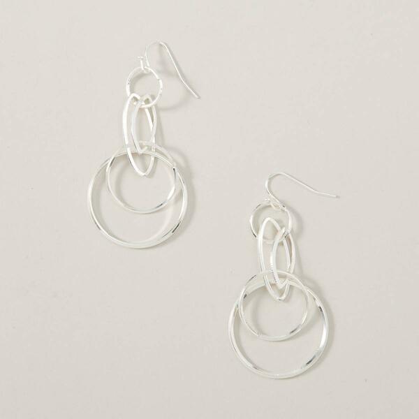 Design Collection Silver Circles Dangle Earrings - image 