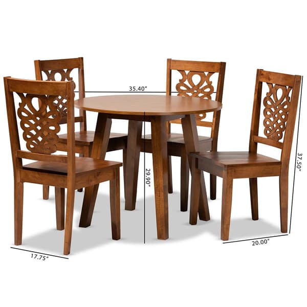 Baxton Studio Mina Walnut Brown Finished Wood 5pc. Dining Set