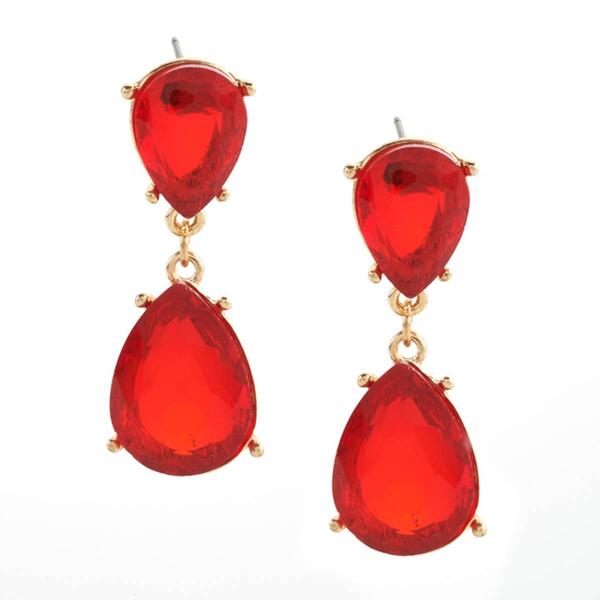 Ashley Cooper&#40;tm&#41; Gold Plated Light Siam Faceted Teardrop Earrings - image 