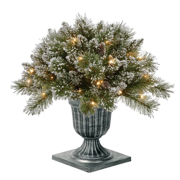National Tree 18in. LED Glittery Bristle Pine Porch Bush