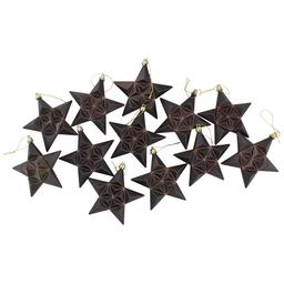 DAK 12ct. Matte Glittered Star Christmas Ornaments