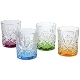 Godinger Dublin Double Old Fashioned Rainbow Glasses - Set of 4
