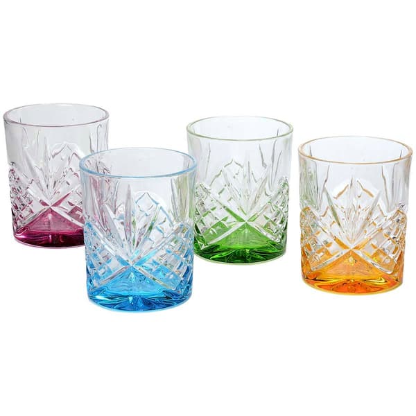 Godinger Dublin Double Old Fashioned Rainbow Glasses - Set of 4 - image 