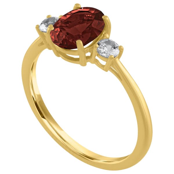 Gemstone Classics™ Oval Garnet 10kt. Yellow Gold Ring