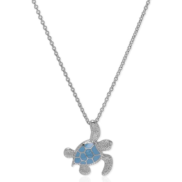 Accents by Gianni Argento Blue Enamel Turtle Pendant - image 
