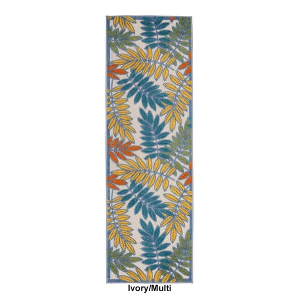 Nourison Aloha Leaf Print Indoor/Outdoor Runner