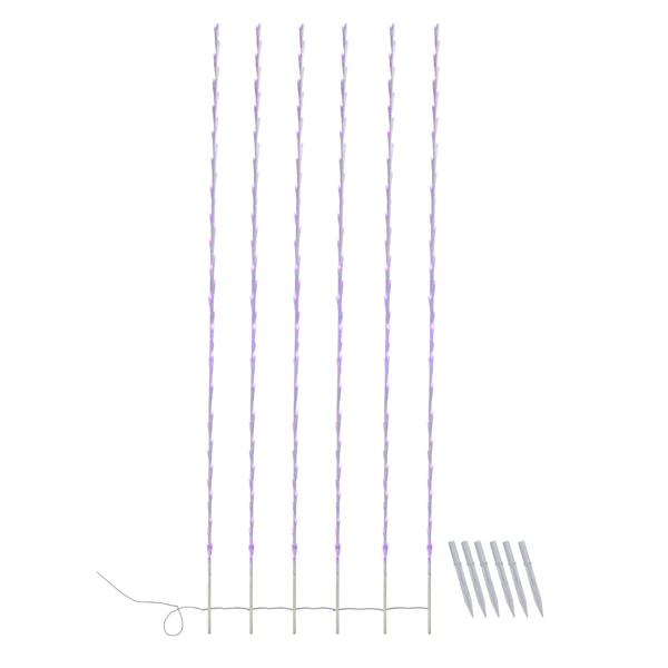 Northlight 6ct. Purple LED Lighted Branch Christmas Lawn Stakes