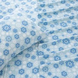 Freshfolds Cotton Blue Snowflake Winter 4pc. Flannel Sheet Set