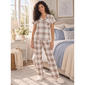 Womens Laura Ashley(R) Short Sleeve Bear Pocket Plaid Pajama Set - image 1