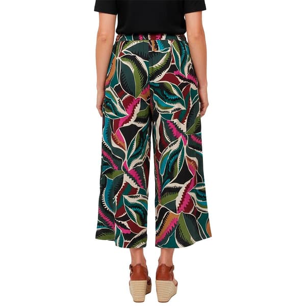Womens Robert Louis Wide Leg Abstract Tie Waist Leaf Pants