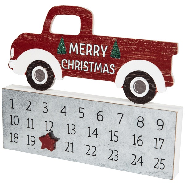 Northlight Merry Christmas Truck Wooden Advent Calendar