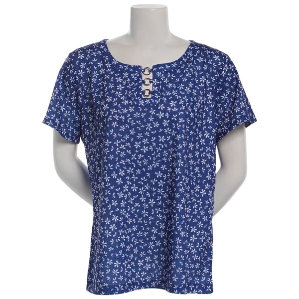 Plus Size Preswick & Moore(R) Short Sleeve Ditsy Floral Rings Tee - image 