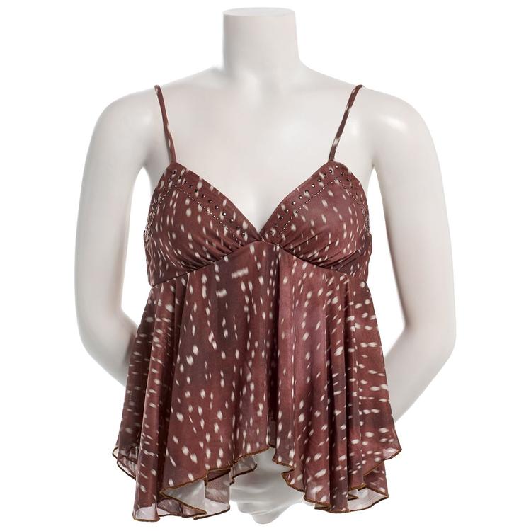 Juniors Madden Girl Mesh Studded Sharkbite Camisole - Chestnut