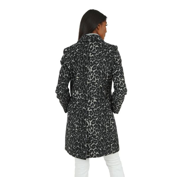 Kensie leopard 2025 print wool coat