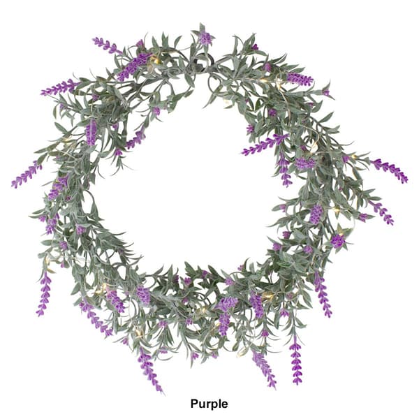 Northlight Seasonal Pre-Lit Lavender Spring Wreath