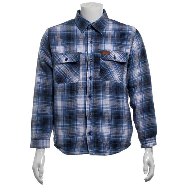 Mens Mountain Ridge Flannel Jacket - Chambray Blue