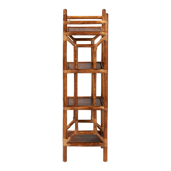 bali & pari Basile Marbled Tortoise Natural Rattan Display Shelf