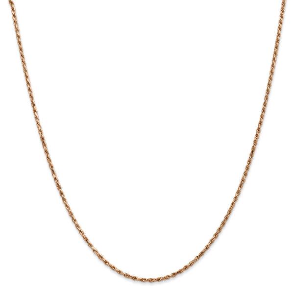 Gold Classics&#40;tm&#41; 1.8mm. 14k Rose Diamond Cut Rope Necklace - image 