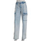 Juniors Celebrity Pink Wide Leg Cargo Pocket Jeans - image 1